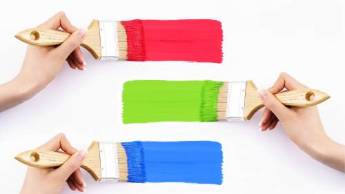 Cores Vermelho Verde Azul Pincel Monitor