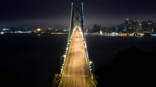 Street Bridge Lights Wide